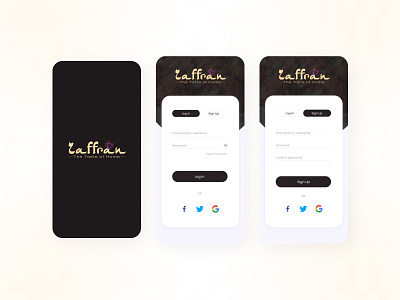 Zaffran Restaurant App UI Design graphic design product designe ui