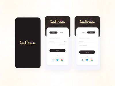 Zaffran Restaurant App UI Design