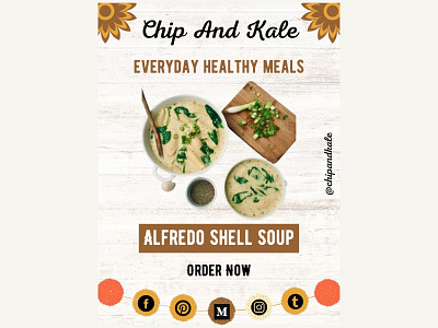 Order Italian-Based Alfredo Shell Soup Online - ChipandKale chipandkale healthyvegetarianmeals pittsburghfooddeliveryservices plantbasedmealkits veggiemealkits