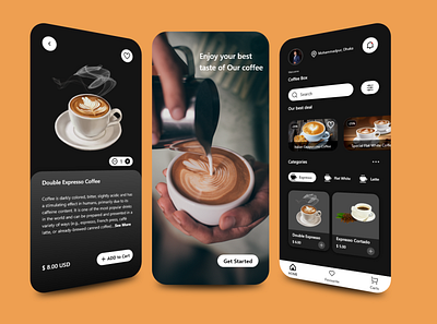 Coffee Shop App UI Design ui ui app ui design