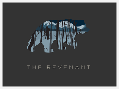 The Revenant bear design flat graphicdesign illustration mask movie oscar poster