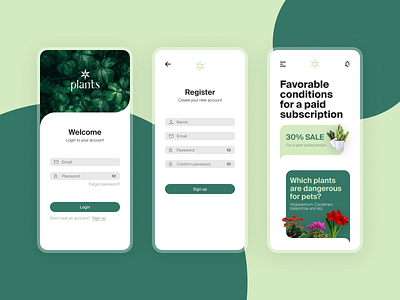 Mobile app for plant care design figma mobile app ui ux web web design