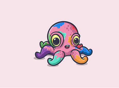 cute octopus app branding cute octopus design esport graphic design illustration logo ui ux vector