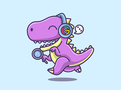 runing T Rex Google 3d animation app branding design esport graphic design illustration logo motion graphics runing t rex google t rex ui ux vector