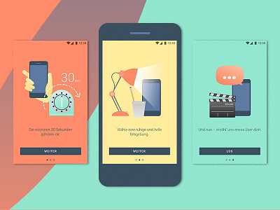 zenjob android app – on boarding screens android goodpatch illustration material design on boarding ui zenjob