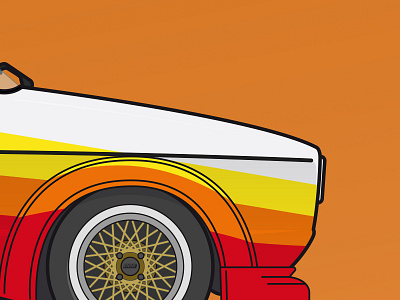 VW Golf I silhouette detail bbs car detail flat golf illustration racing rennsport vector volkswagen vw