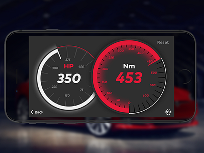Mobile Performance Instruments automotive car car ui cluster concept dashboard display interface ivi tesla ui vehicle