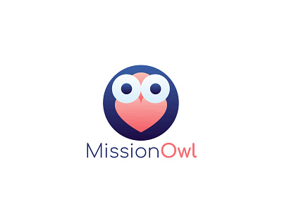 MissionOwl Logo a logo design app art branding character design design art drawing flat heart heart icon heart logo icon identity illustration logo minimal owl owl logo vector