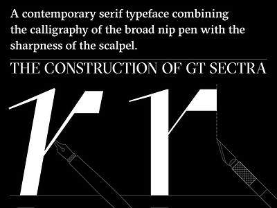 The Construction of GT Sectra 2 construction drawing font glyph letter serif tool type typeface