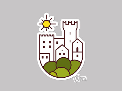 Sights South Tyrol #2 castle icon illustration lines minimalsim style