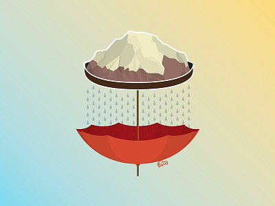 Ortler's melting global warming icon illustration melting mountain ortler