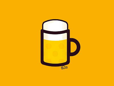 Weeekend beeer beer dots drunken icon illustration lines minimalism party weekend yellow