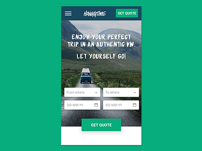 Hanggtime mobile camper mobile ui ux van van trip vw