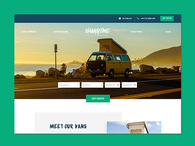 Hanggtime book camper desktop trip ui ux van vw