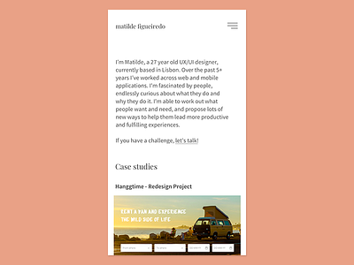 Portfolio case study mobile portfolio projects redesign website