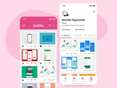 Dribbble Mobile App app design dribbble app mobile mobile app product redesign ui ux