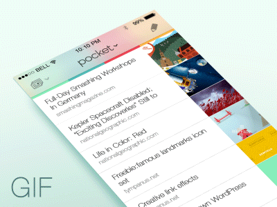 Pocket(iOS7)_Animated GIF animated app gif ios iphone5