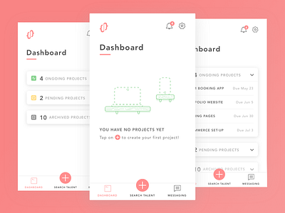 Staffing App - Projects Overview app app dashboard app design empty empty state projects staffing talent ui ux