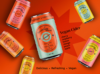 Vegan cider packaging desing branding brand brand identity design graphic design logo packaging design vector