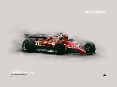 N6 Ferrari 126c- Gilles Vilneuve digital illustration digitalart f1cars ferrari formulaone procreate