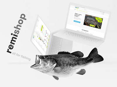 Eshop web design - The Remishop desktop web fishing web design