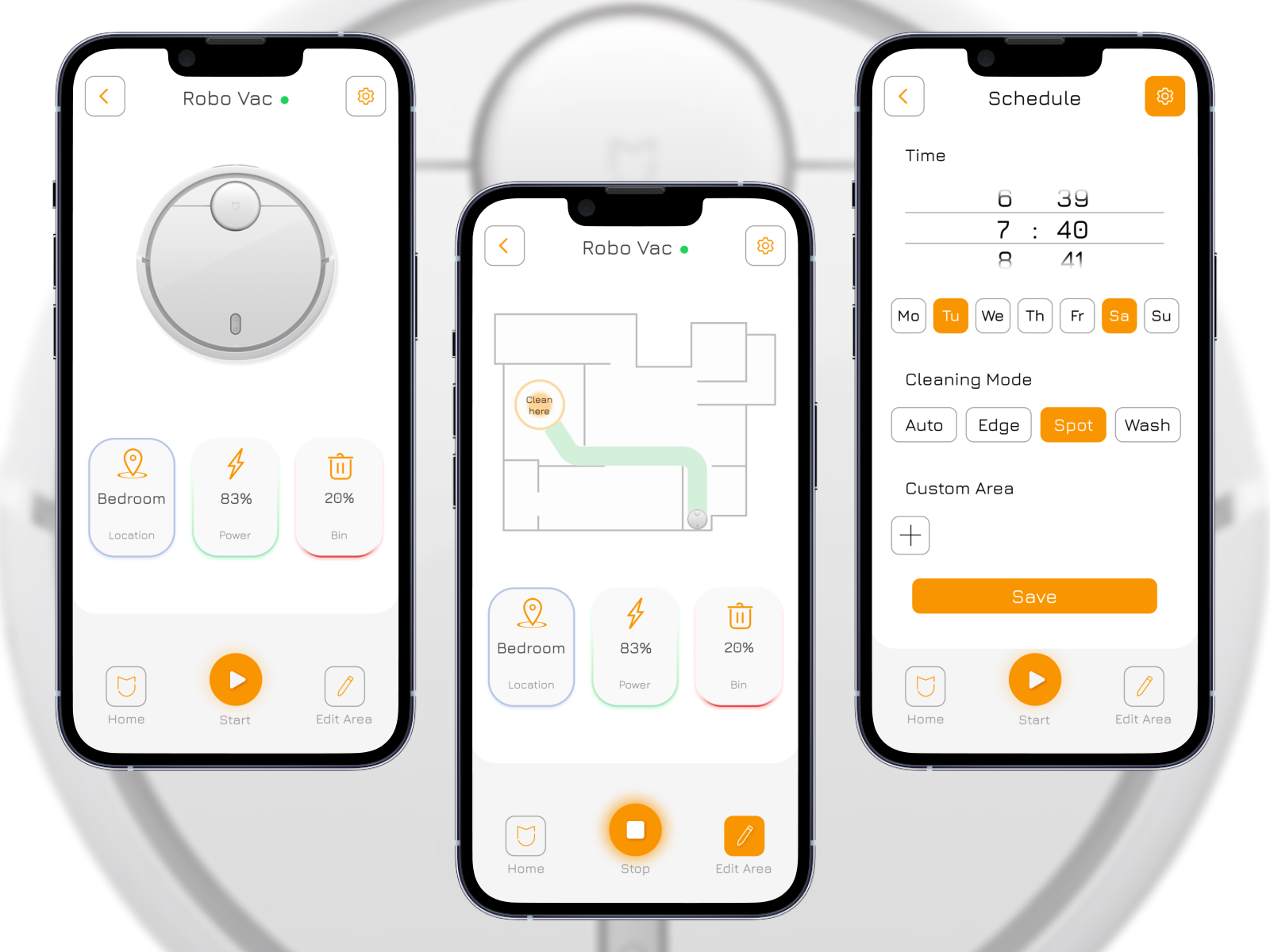 Robot Vacuum Cleaner App by Danil Galitsky on Dribbble