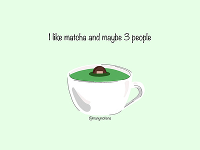 I like matcha and maybe 3 people branding character coffee cute design drink graphic design green illustration logo matcha mood mug typography