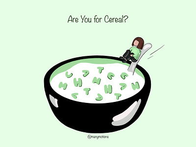 Are you for Cereal? branding breakfast cereal concept delicious design dive funny graphic design green illustration jump logo matcha milk typography vanilla vector yum