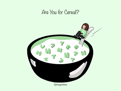 Are you for Cereal? branding breakfast cereal concept delicious design dive funny graphic design green illustration jump logo matcha milk typography vanilla vector yum