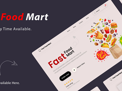 Fast Food Mart Pages branding fast food page food design graphic design ui