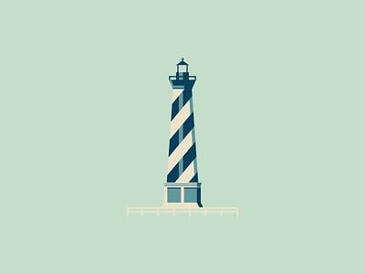 Cape Hatteras, North Carolina beach blue colors design graphic design illustration lighthouse ocean outerbanks vector