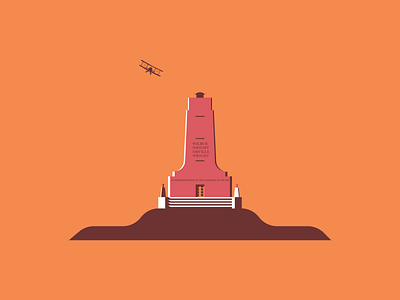 First in Flight colors design graphic design illustration memorial orange plane statue vector