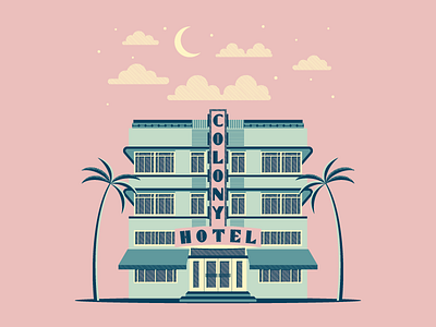 Art Deco Miami colors design florida hotel illustration miami