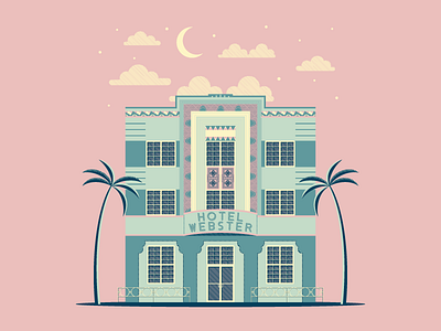 Webster Hotel - Art Deco art deco design florida graphic design hotel illustration miami