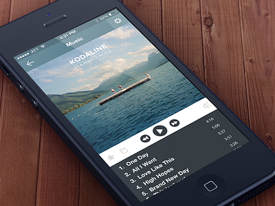 iOS7 Music App app ios ios7 iphone kodaline music psd real ui
