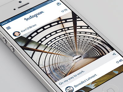 Instagram for iOS Concept (PSD) concept free freebie instagram ios iphone mockup psd template