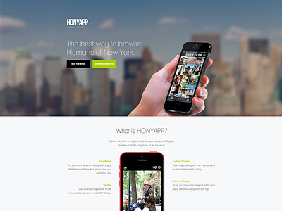 Humans of New York App Landing Page