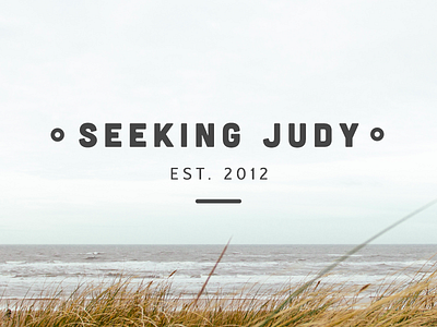 Seeking Judy Branding beach blue clean clouds font minimal simple typography water yellow