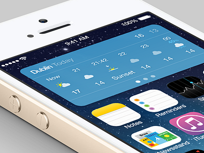 [PSD] iOS 8 Weather Widget Freebie announcement concept freebie ios ios8 iphone psd weather widget