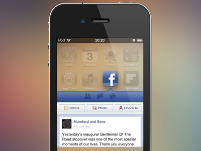 Facebook Widget Concept (PSD) facebook mobile ios apple app widget concept freebie psd photoshop