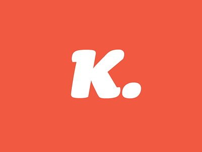 New Logo. dot flat k logo psd red simple text typography white