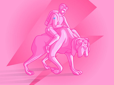 Hector & Puffin boy bubblegum dog greatdane pink void