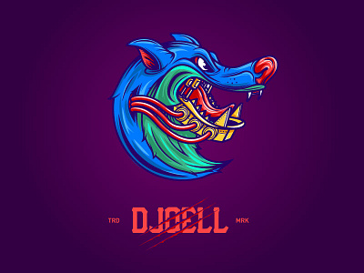 Djoell Wolf cyborg dance illustration mechanic robot trademark vector wolf