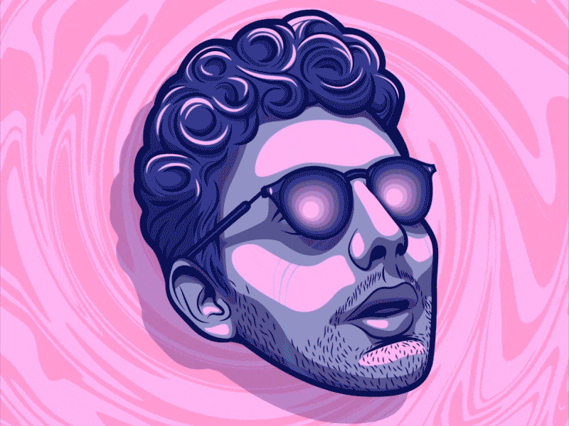 Sadboy Simon animated aesthetics glasses marble motion pink portrait purple sad space tears trippy vaporwave