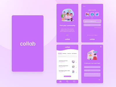 Collab app design mobile ui