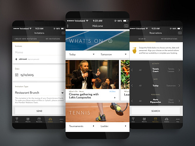 Sports Club App (Concept) application cards design homepage invitations mobile reservations tennis ui ux