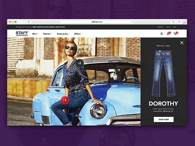 eShop Homepage design e shop ecommerce homepage interaction jeans shop ui ux