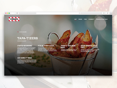 Friday's Menu Concept #1 design fridays fullscreen menu restaurant ui ux