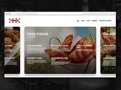 Friday's Menu Concept #2 cards design fridays menu restaurant ui ux