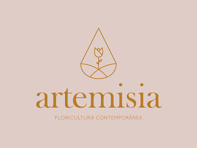 Artemisia - Contemporary Flower Shop branding design flat logo vector